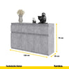 NOAH - Kommode / Sideboard mit 3 Schubladen und 3 Türen - Beton-Optik H75cm B120cm T35cm