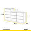 GABRIEL - Kommode / Sideboard mit 10 Schubladen (6+4) - Anthrazit Grau / Wotan Eiche H92/70cm B160cm T33cm