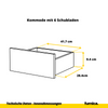 GABRIEL - Kommode / Sideboard mit 10 Schubladen (6+4) - Wenge / Weiß Matt H92/70cm B160cm T33cm