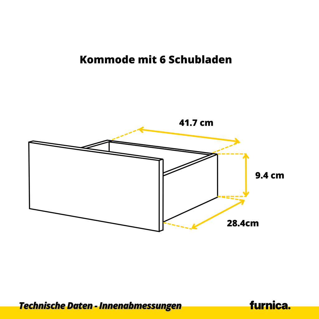 GABRIEL - Kommode / Sideboard mit 10 Schubladen (6+4) - Sonoma Eiche / Weiß H92/70cm B160cm T33cm