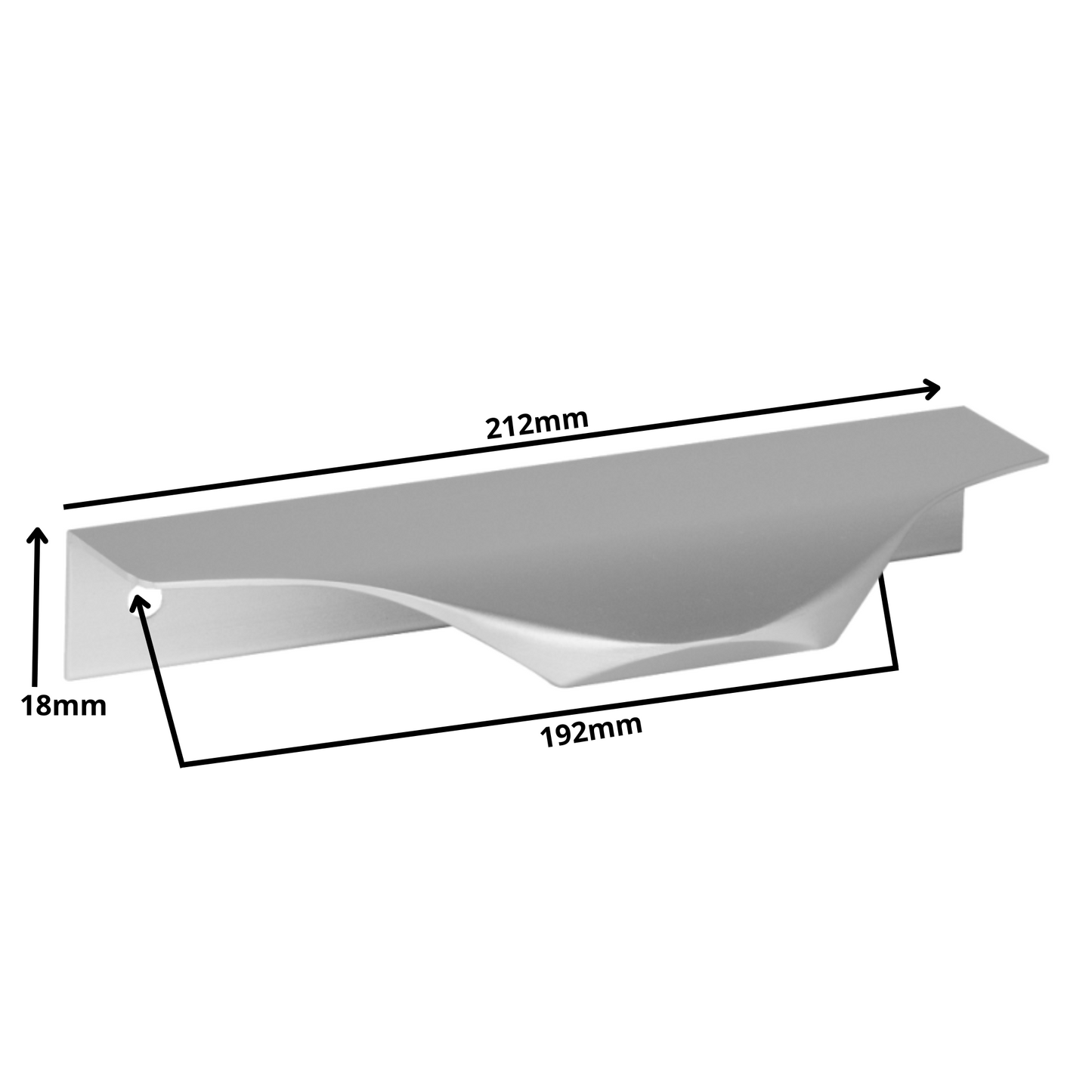 Edge Grip Rundprofil-Griff 192mm (212mm Gesamtlänge) - Elektropoler
