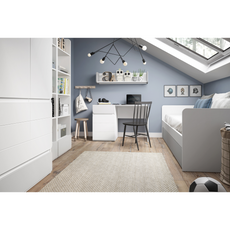 ALBI II - Kinderzimmermöbel-Set - Weiß Matt / Kaltgrau glänzend