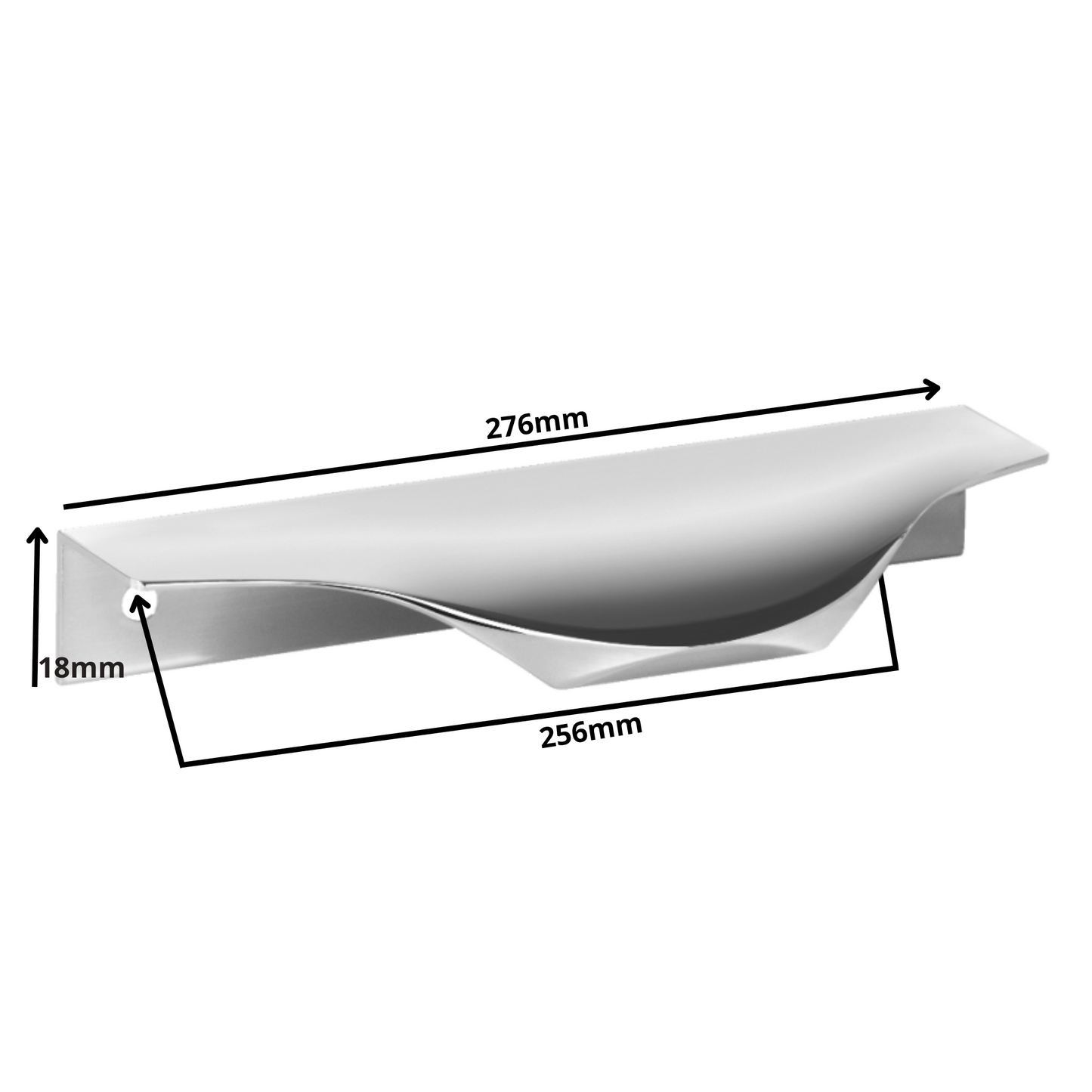 Edge Grip Rundprofil-Griff 256mm (276mm Gesamtlänge) - Elektropoler
