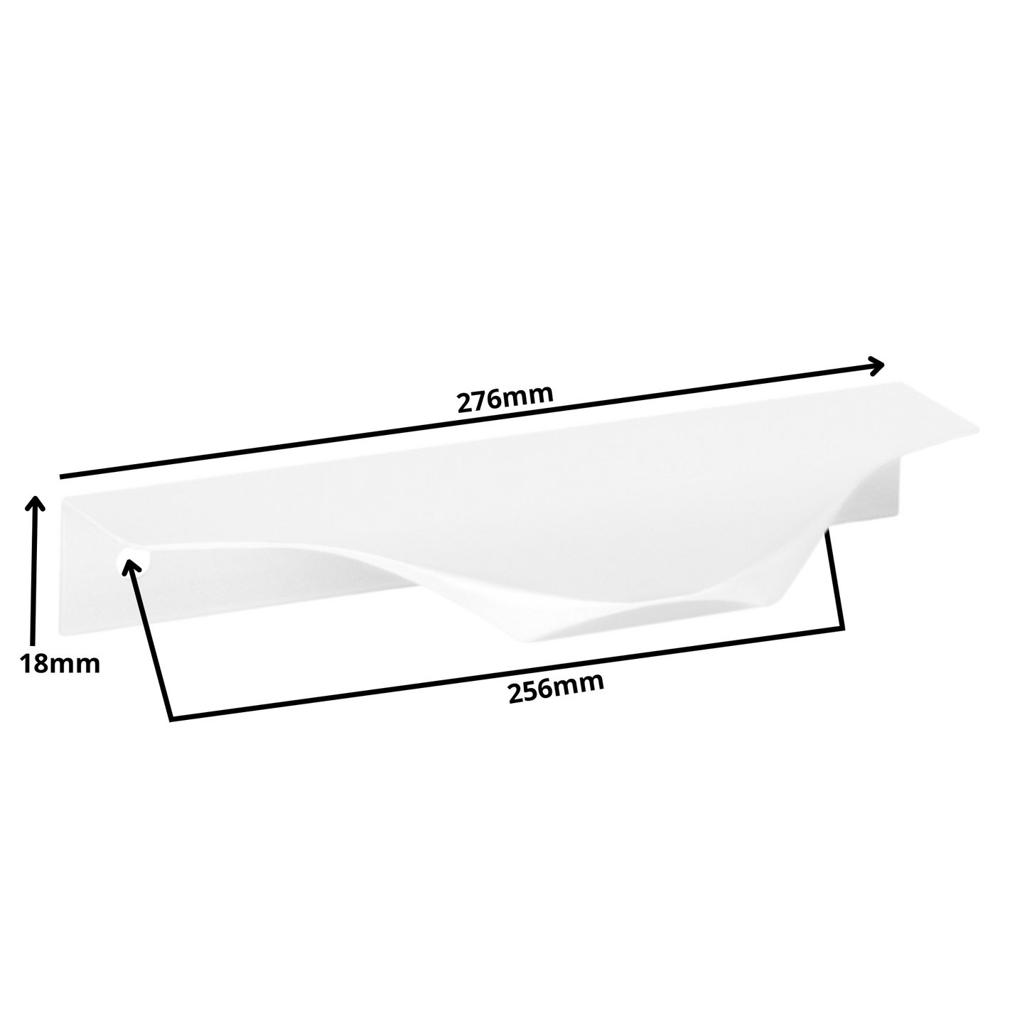 Edge Grip Rundprofil-Griff 256mm (276mm Gesamtlänge) - Weiß