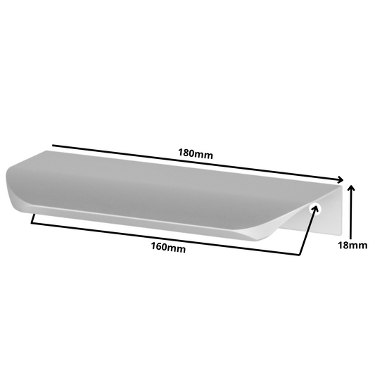 Griffleiste Kantengriff Rund 160mm (180mm Gesamtlänge) - Aluminium
