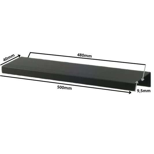 Edge Grip Rundprofil-Griff 480mm (500mm Gesamtlänge) - Schwarz Matt