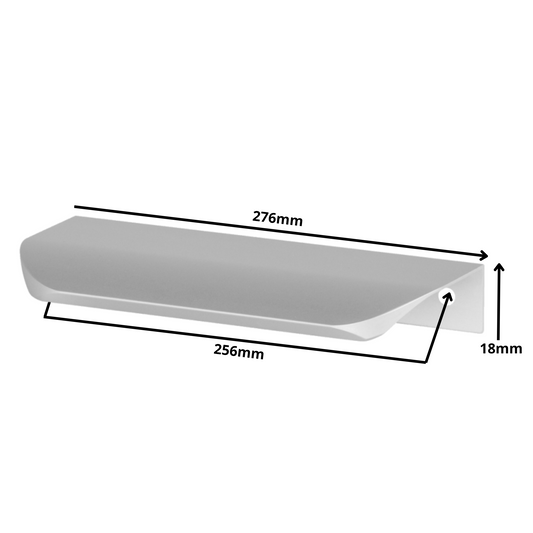 Griffleiste Kantengriff Rund 256mm (276mm Gesamtlänge) - Aluminium