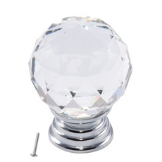 Runder Möbelknopf in Kristallglasoptik - Ø35mm - Chrom