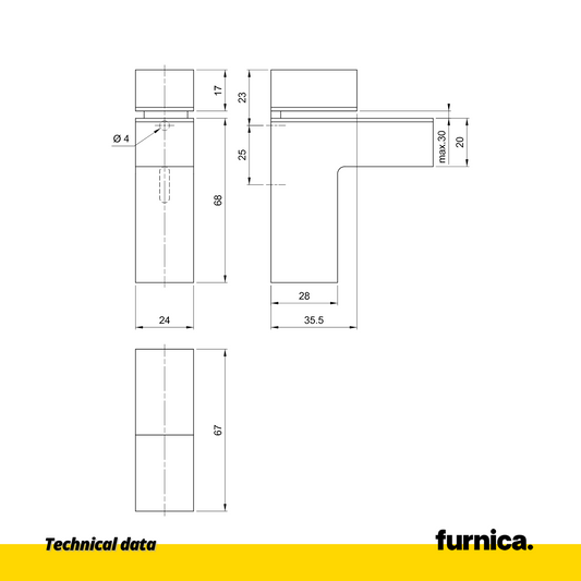 Glas- und Tellerhalter L-Form II - Satin