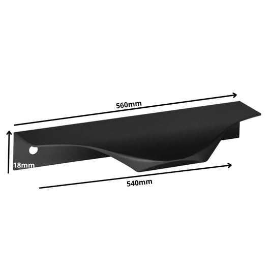 Edge Grip Rundprofil-Griff 540mm (560mm Gesamtlänge) - Schwarz Matt