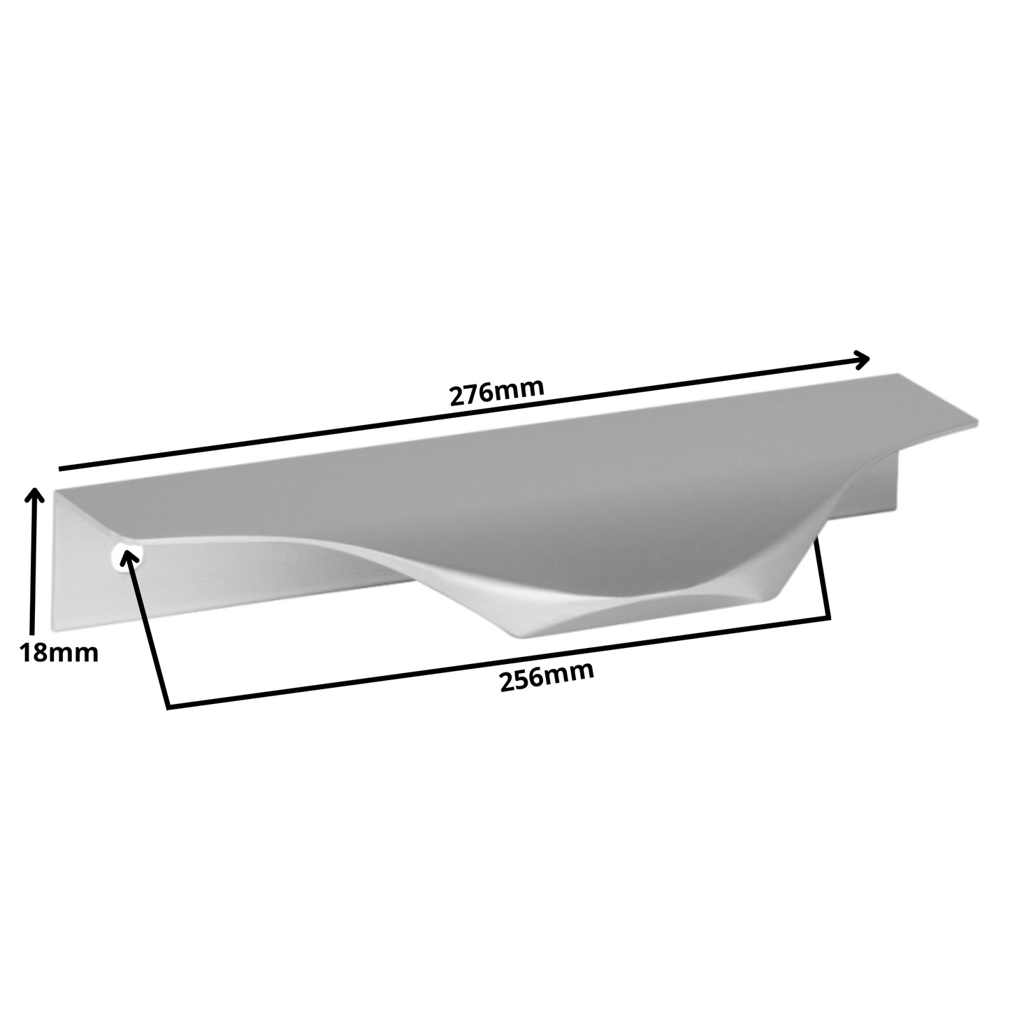 Edge Grip Rundprofil-Griff 256mm (276mm Gesamtlänge) - Aluminium