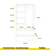 JOELLE - Kleiderschrank mit 2 Türen und 2 Schubladen -  Weiß Matt / Weißglanz H180cm B90cm T50cm