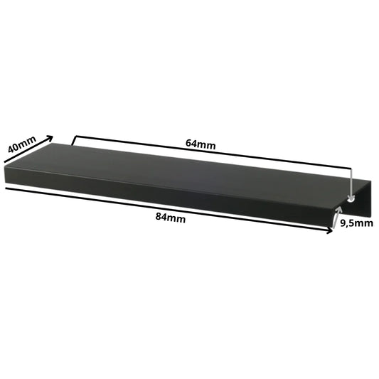 Edge Grip Rundprofil-Griff 64mm (84mm Gesamtlänge) - Schwarz Matt