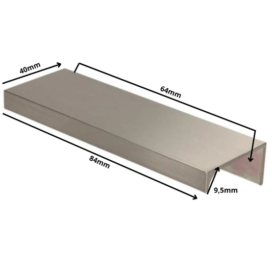 Edge Grip Rundprofil-Griff 64mm (84mm Gesamtlänge) - Gebürsteter Edelstahl