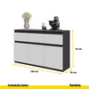 NOAH - Kommode / Sideboard mit 3 Schubladen und 3 Türen - Anthrazit Grau / Weiß Matt H75cm B120cm T35cm