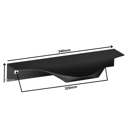 Edge Grip Rundprofil-Griff 320mm (340mm Gesamtlänge) - Schwarz Matt
