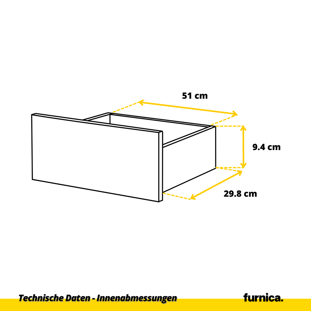 GABRIEL - Kommode / Sideboard mit 4 Schubladen - Beton / Weiß Matt H92cm B60cm T33cm