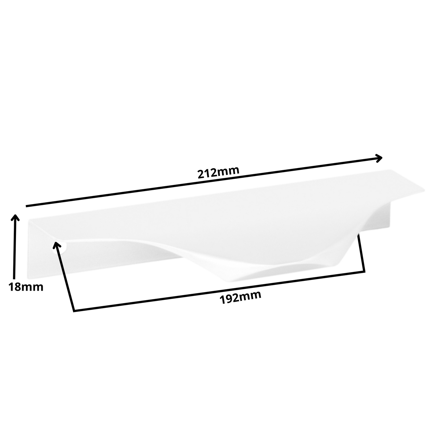Edge Grip Rundprofil-Griff 192mm (212mm Gesamtlänge) - Weiß
