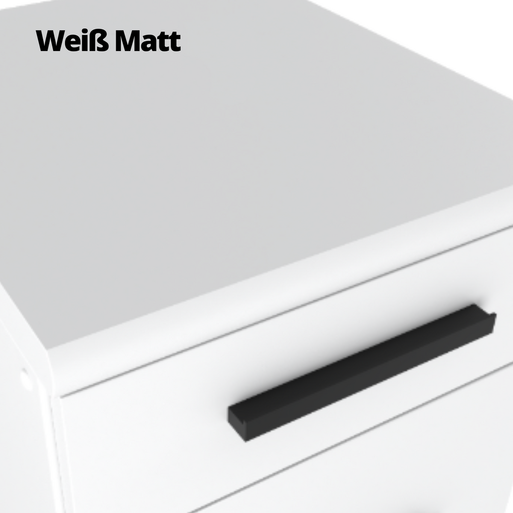 GONZO - Küchenblock - Wotan Eiche / Weiß Matt mit Arbeitsplatte - 6 Schränke - 200 cm