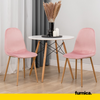FLAVIO – Robuster Esszimmer-/Bürostuhl aus Velours-Samt mit Holzbeinen – Rosa