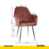 AMEDEO - Esszimmer-/Bürostuhl aus gestepptem Velourssamt mit Beinen aus silberfarbenem Chrom - Dunkelrosa
