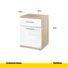 CHRIS - Nachttisch - Nachtschrank mit 1 Schublade und Tür - Sonoma Eiche / Weiß Gloss H52cm B40cm T40cm