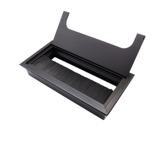 Aluminium Kabeldurchlass 160x80mm, Schwarz "Wave"