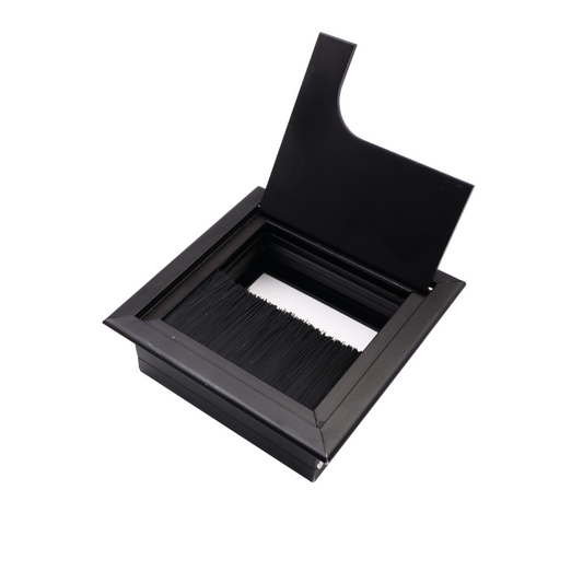 Quadratisch Aluminium Kabeldurchlass 80x80mm, Schwarz "Wave"