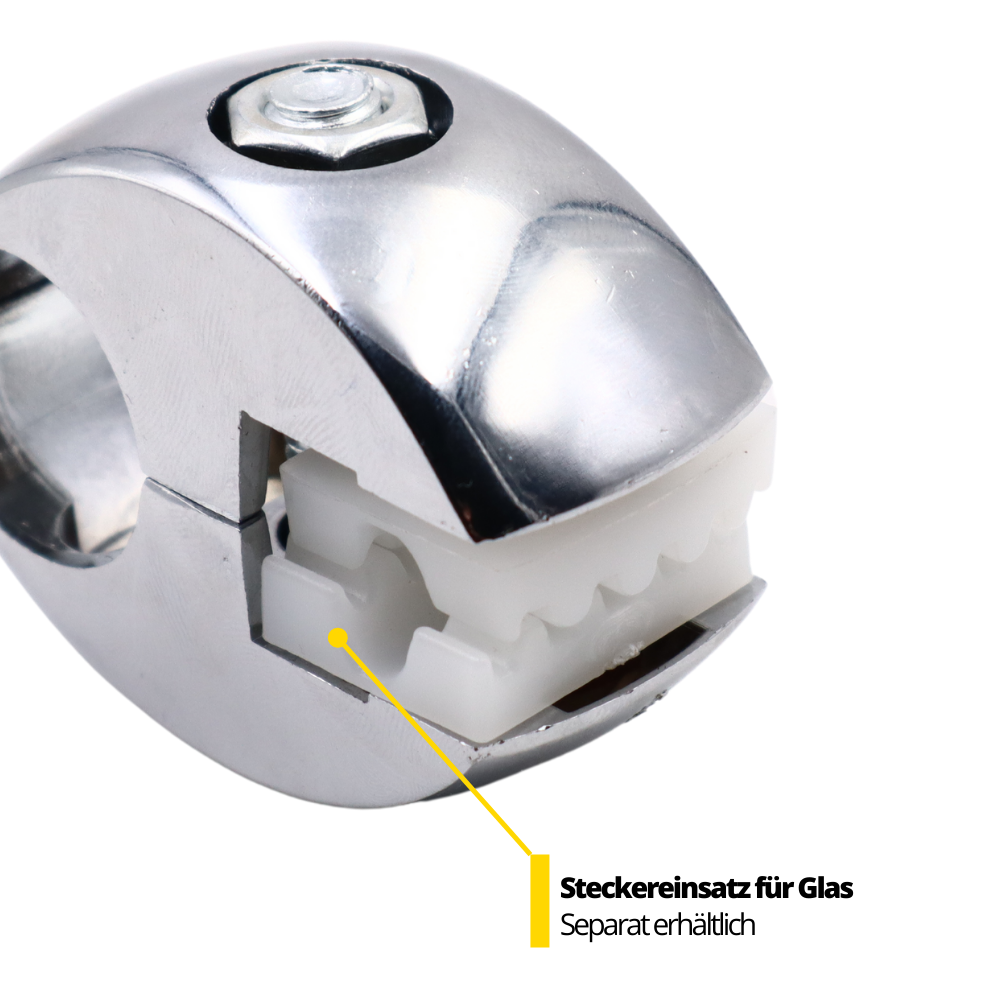 25mm Verbindungsstecker für Glas und Platten, Chrom