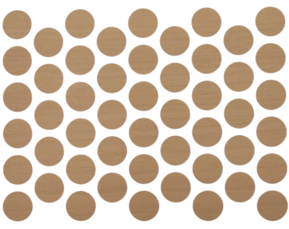 Schraubabdeckkappen Selbstklebend - Ahorn 14mm