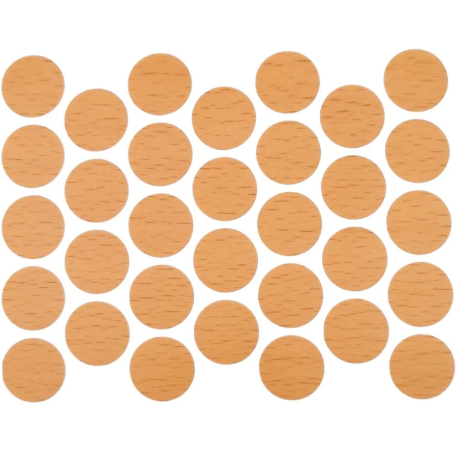 Schraubabdeckkappen Selbstklebend - Buche 18mm