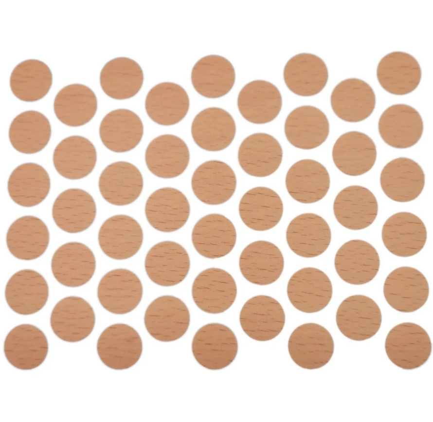 Schraubabdeckkappen Selbstklebend - Buche 14mm