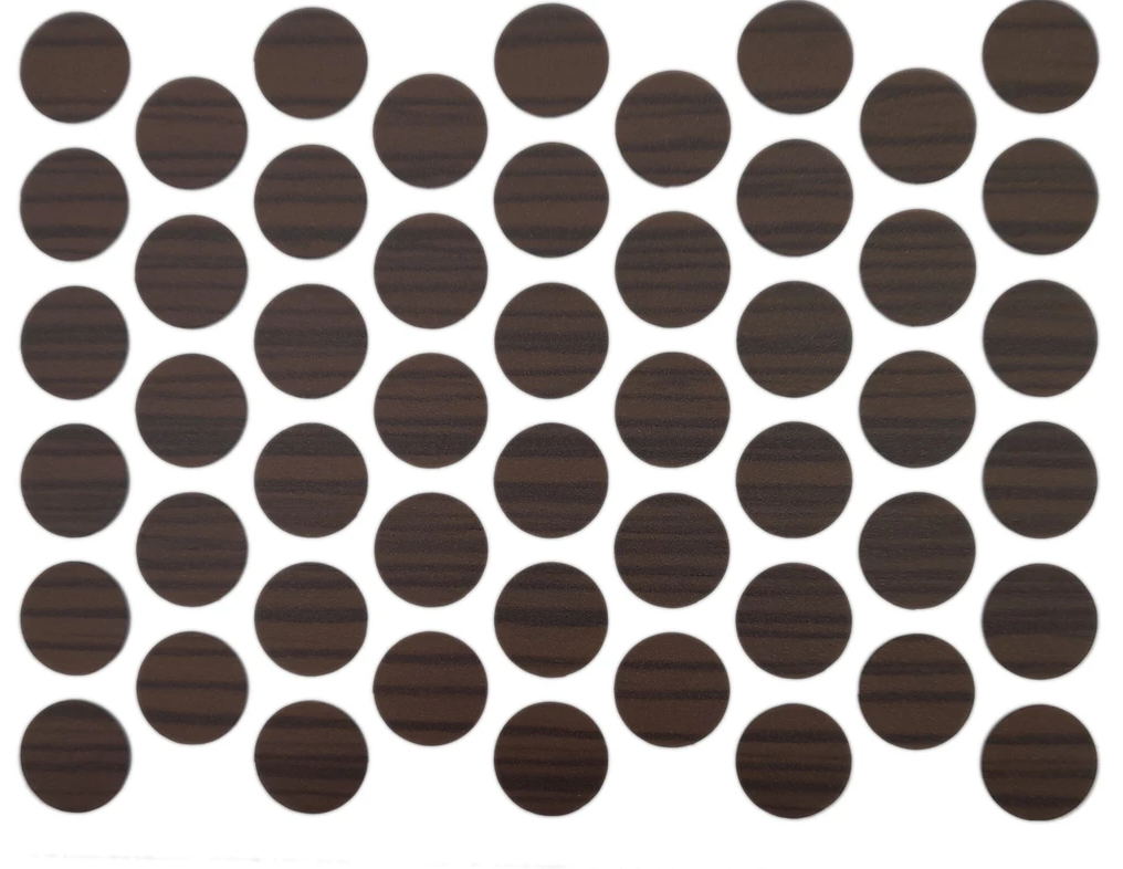 Schraubabdeckkappen Selbstklebend - Dark Zebrano 14mm