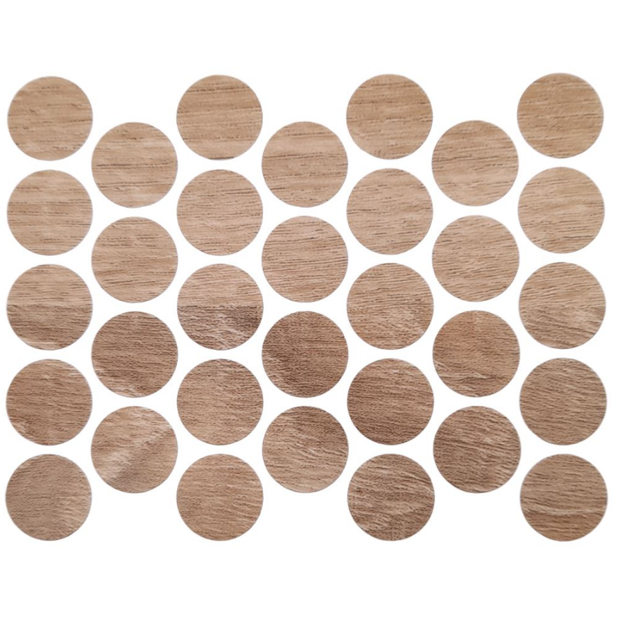 Schraubabdeckkappen Selbstklebend - Eiche Sonoma 18mm