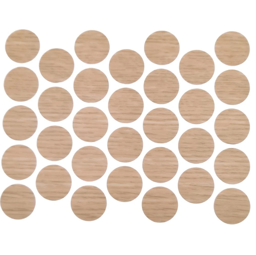 Schraubabdeckkappen Selbstklebend - Natürliche Eiche 18mm