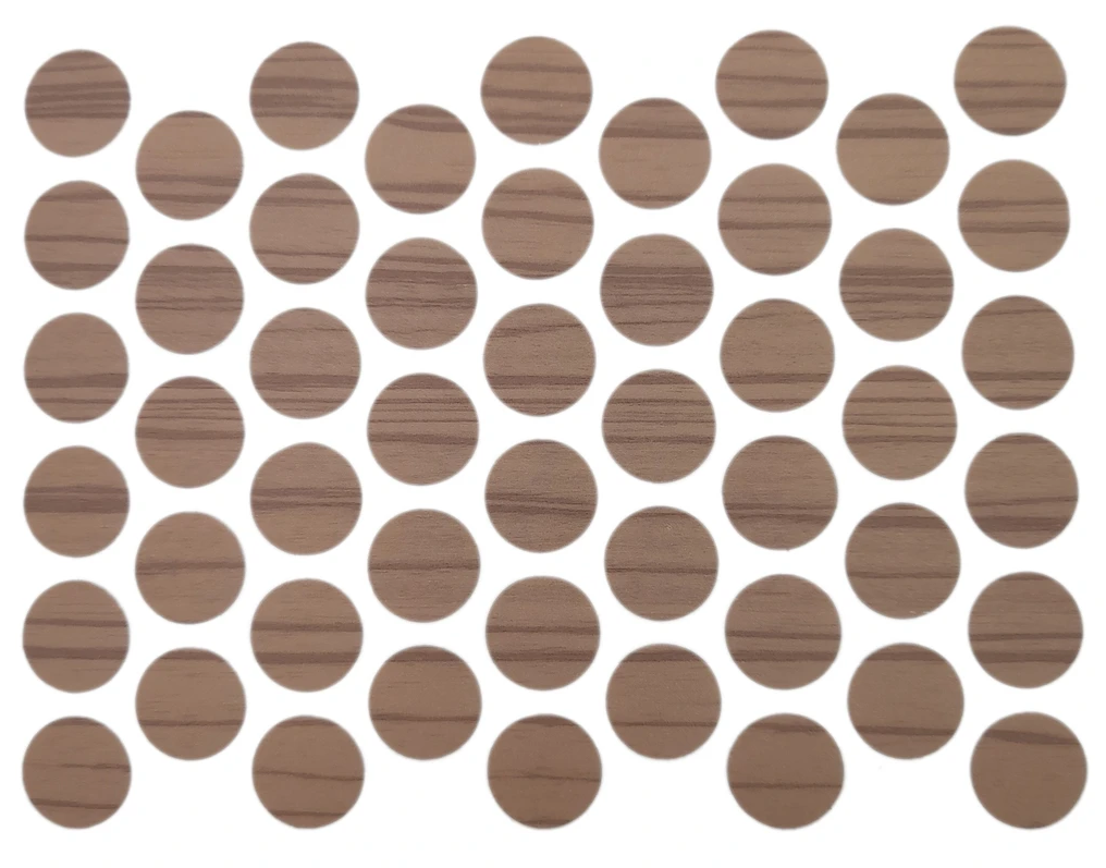 Schraubabdeckkappen Selbstklebend - Zebrano 14mm