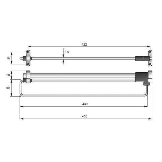 Kleiderstange Ausziehbar - 450mm