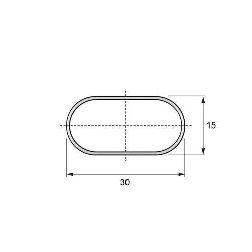 Oval Bar Abstand Halterung 15x30mm, Chrom - Furnica