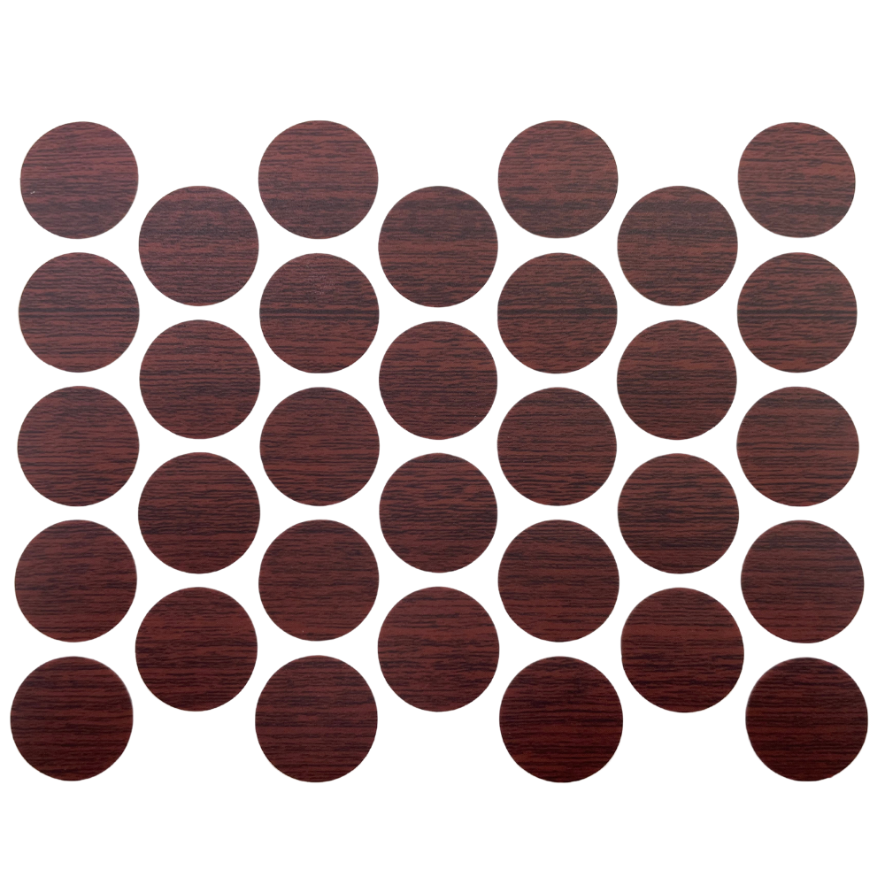 Schraubabdeckkappen Selbstklebend - Mahagoni 18mm