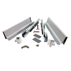 Soft-Close Schubladensystem, NIEDRIG, H: 68mm, Grau 350mm