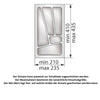 Besteckeinsatz für Schublade, Korpusbreite: 300mm, Tiefe: 430mm - Metallic