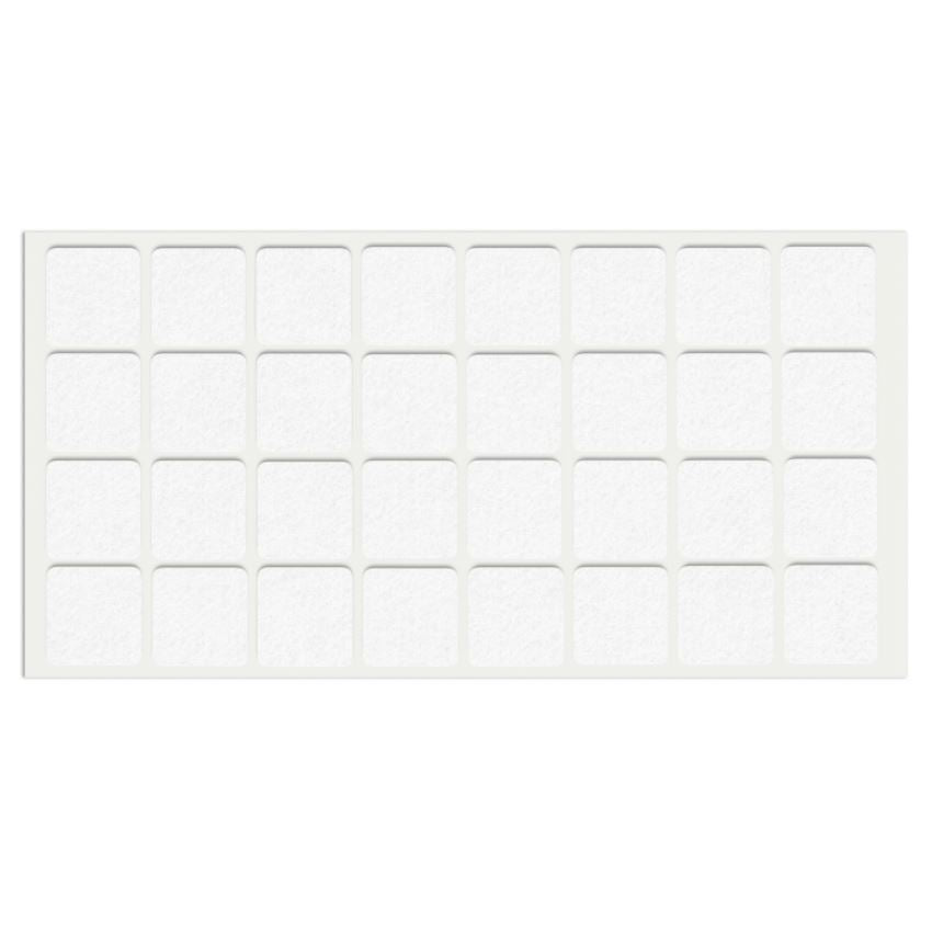 Selbstklebendes Filzpad 25x25mm NTP White