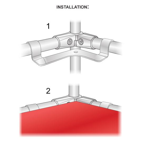 Regaleckbefestigung für Ø25mm-Rohr