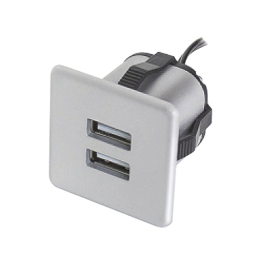 USB Ladegerät + Netzteil Furnica Silber Quadratisch