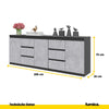 MIKEL - Kommode mit 6 Schubladen und 3 Türen - Schlafzimmer Kommode Aufbewahrungsschrank Sideboard - Anthrazit / Beton-Optik H75cm B200cm T35cm