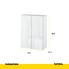EMILY Badezimmerschrank mit Türen und Einlegeböden - Weiß Matt / Weißglanz H80cm B60cm T30cm