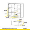 NOAH - Kommode / Sideboard mit 2 Schubladen und 2 Türen - Beton-Optik / Weiß Matt H75cm B80cm T35cm