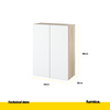 EMILY Badezimmerschrank mit Türen und Einlegeböden - Sonoma Eiche / Weiß Matt H80cm B60cm T30cm