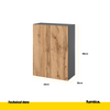 EMILY Badezimmerschrank mit Türen und Einlegeböden - Anthrazit / Wotan Eiche H80cm B60cm T30cm