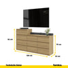 GABRIEL - Kommode / Sideboard mit 10 Schubladen (6+4) - Lancelot Eiche H92/70cm B160cm T33cm